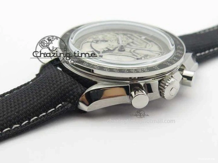 0701 Speedmaster JHF SS ‘Work on the Moon’ Gray Dial On Black Nylon Strap WaterResistant 8207